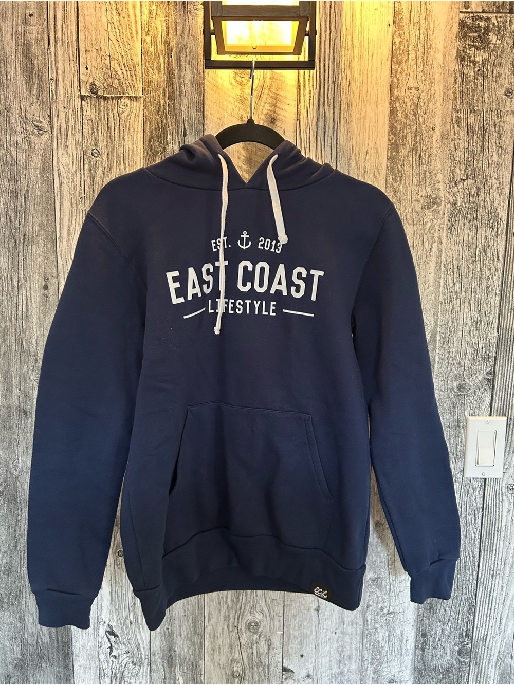 Navy Hooded Sweatshirt with Contrast Drawcords